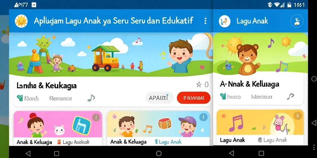Screenshot aplikasi API77 menampilkan antarmuka yang ceria dan ramah anak.