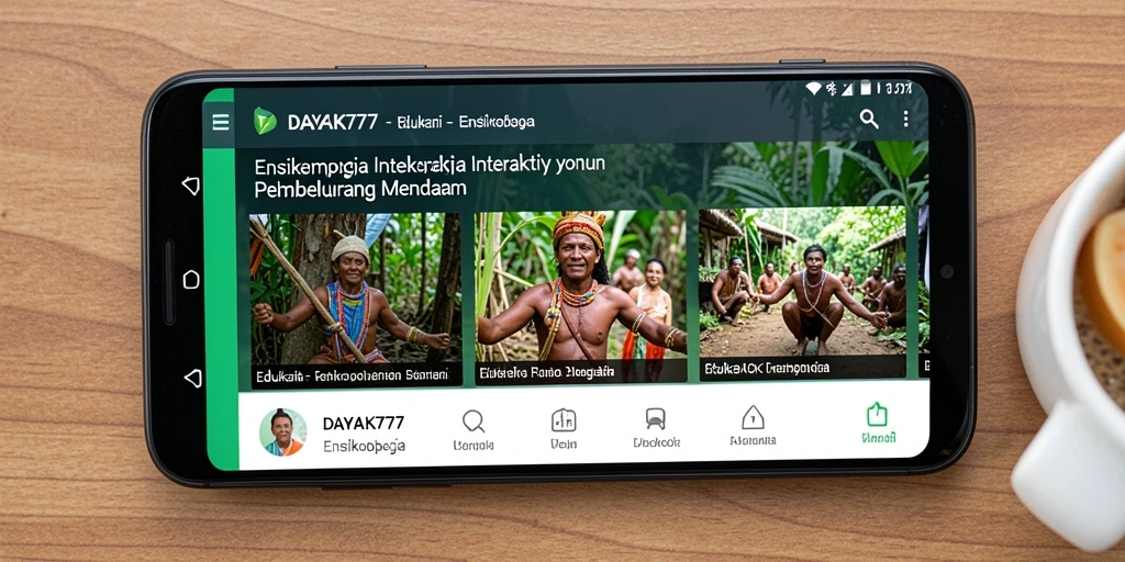 Tampilan antarmuka aplikasi DAYAK777 yang intuitif dan informatif.