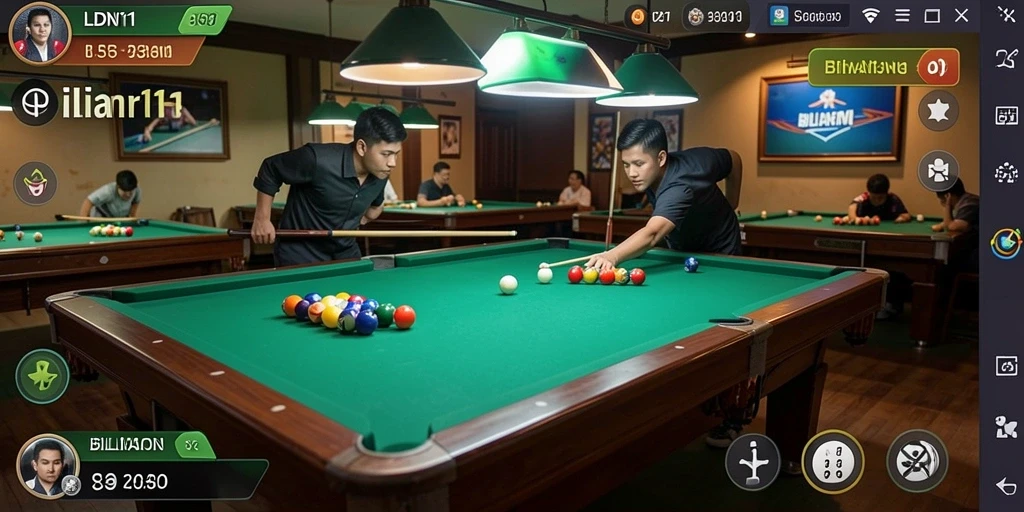 Tampilan antarmuka game billiard LDN11 dengan grafis menawan.