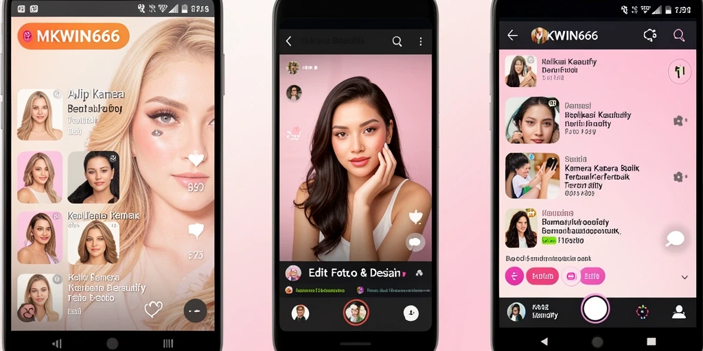 Antarmuka MKWIN666 dengan berbagai fungsi Kamera Beautify.