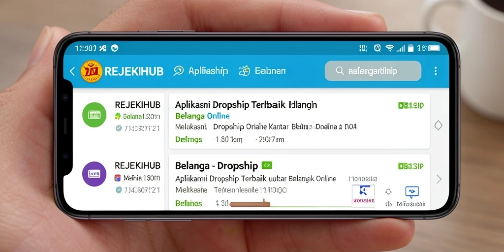 Antarmuka pengguna REJEKIHUB untuk aplikasi Dropship yang menawan.