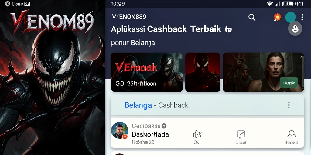Tampilan antarmuka VENOM889 yang memudahkan pengguna dalam mengakses fungsi Cashback.